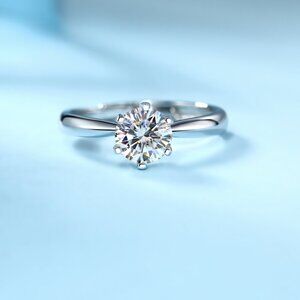 925 sterling silver moissanite ring